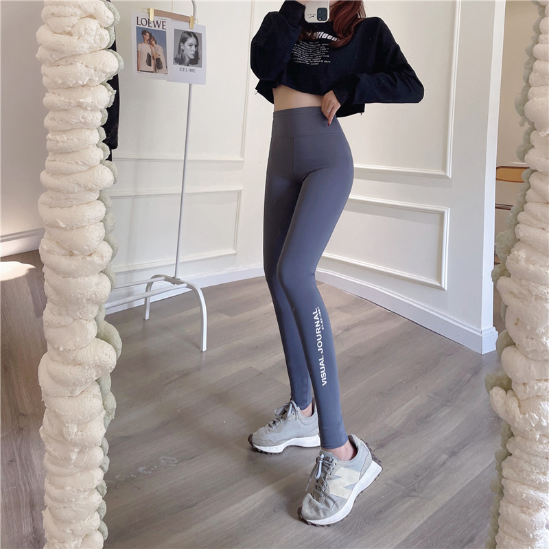 *Real shooting without price reduction ~ shark skin Leggings women's black tight abdomen and hip lifting thin leg Barbie Yoga Pants