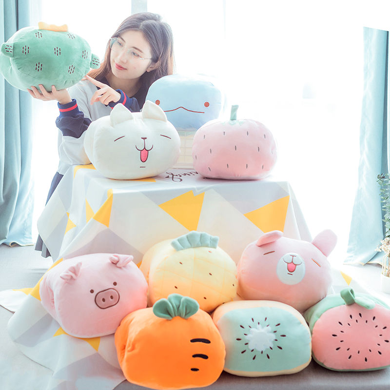 Cute animal doll warm hands pillow insert plush toys winter students hold hands cover hands