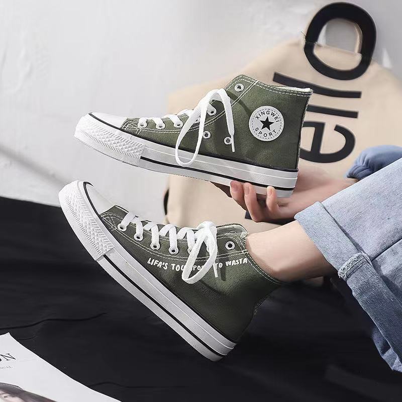 New high top canvas shoes in spring and summer of 2021