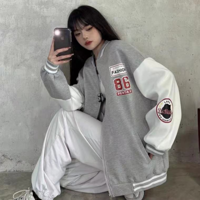 Official autumn new Harajuku style Baseball Jacket Women's jacket