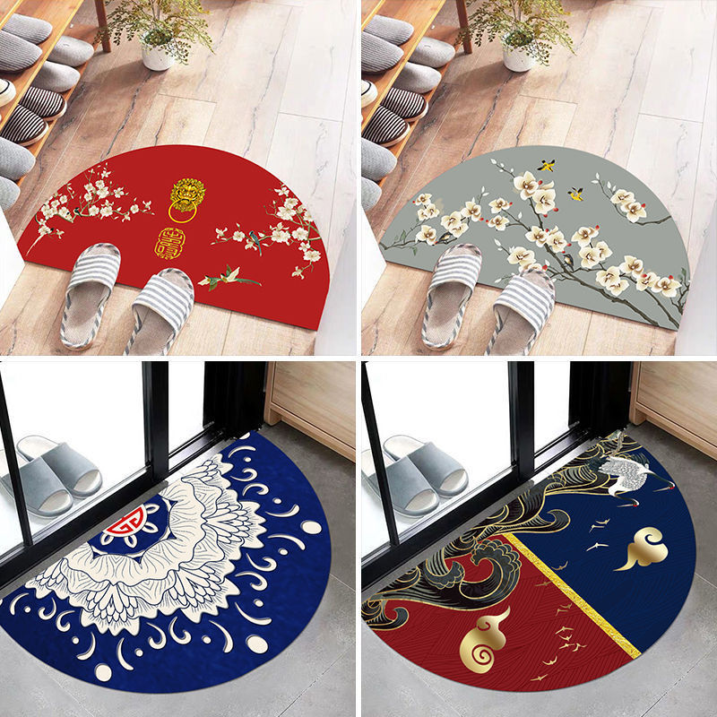 New Chinese semicircle floor mat doormat doormat bedroom bathroom doormat absorbent carpet antiskid mat