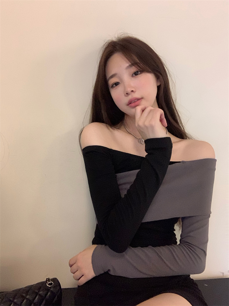 Real price slim one shoulder Long Sleeve Dress