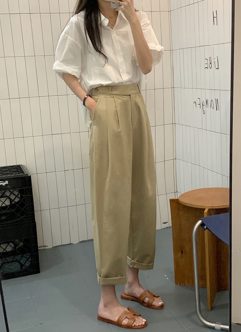 Real shooting real price 2021 autumn new two-color straight tube loose overalls washed high waist casual pants