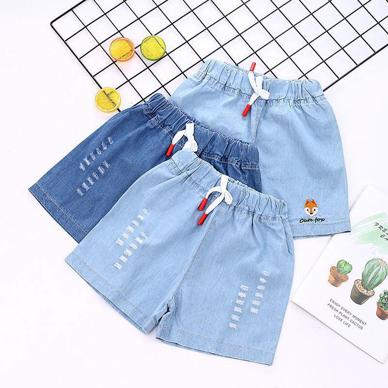 Girls' denim shorts summer wear new Chinese University Children's Korean women's skirt pants versatile A-line short skirt hot pants shorts