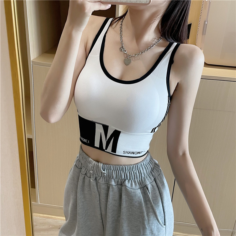 Real shooting special price does not reduce the autumn beautiful back vest, sports backing, sleeveless short top with breast pad, women's