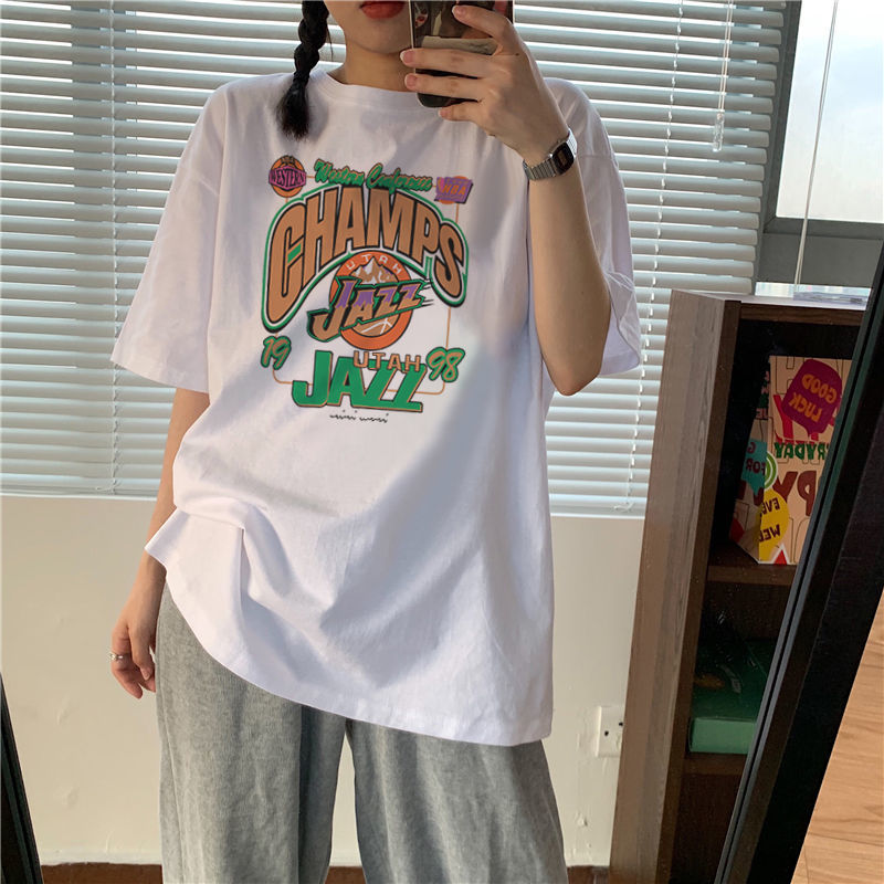 Summer Korean 2020 new loose and versatile Harajuku BF wind net red pure cotton short sleeve T-shirt top female student trend