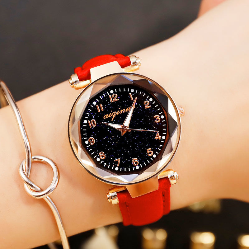 Luminous girl heart star watch Korean version simple trend electronic watch waterproof best friend