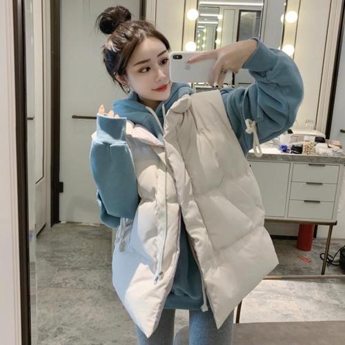 Down cotton waistcoat women's 2021 autumn winter new Korean loose short style, wearing a versatile vest and women's coat