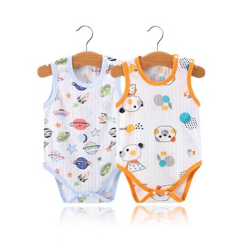 Baby cotton thin clothes one piece clothes summer newborn baby summer clothes women's pajamas boy baby's fart coat
