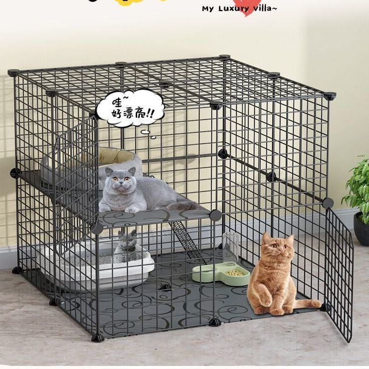 Cat cage cat villa clearance cage household indoor cat house with toilet large free space small cat nest