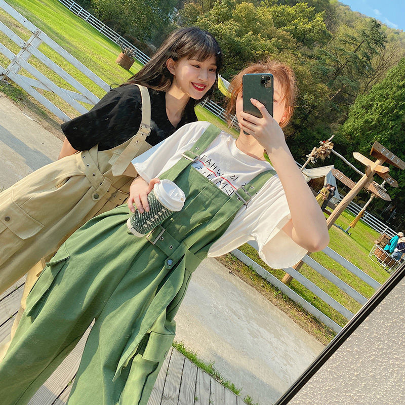 Single / Strapless suit Korean foreign style small man overalls women Xia Xian thin high waist wide leg long pants