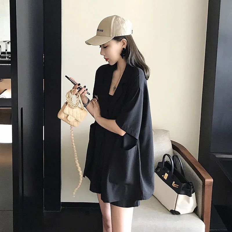 Summer foreign style small man temperament fried street net red early spring professional Korean version Suit Shorts two piece suit female
