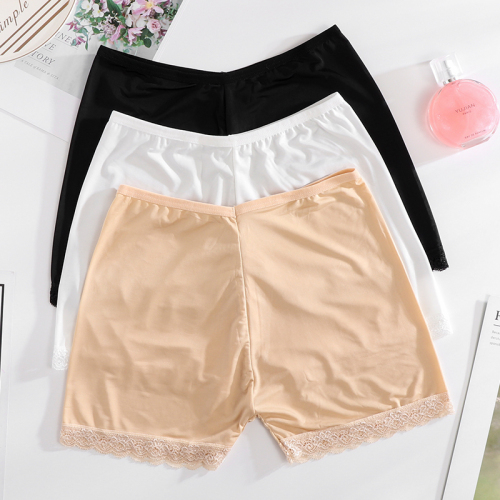Summer 3-point pants safety pants light proof Taobao gift low price lace lace flat mouth black and white skin color