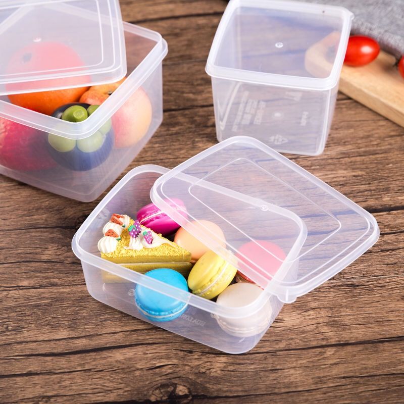 Plastic fresh-keeping box rectangular transparent kitchen storage box refrigerator refrigerated food storage box large and small plastic box
