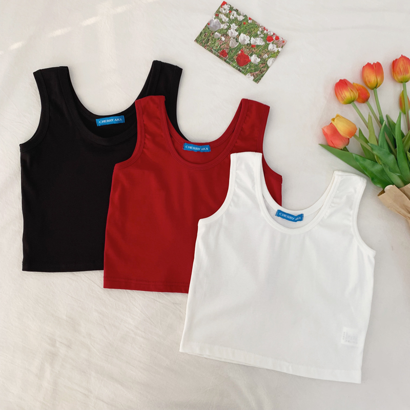 Real time special offer summer all-in-one tight fit with a short Korean round neck vest