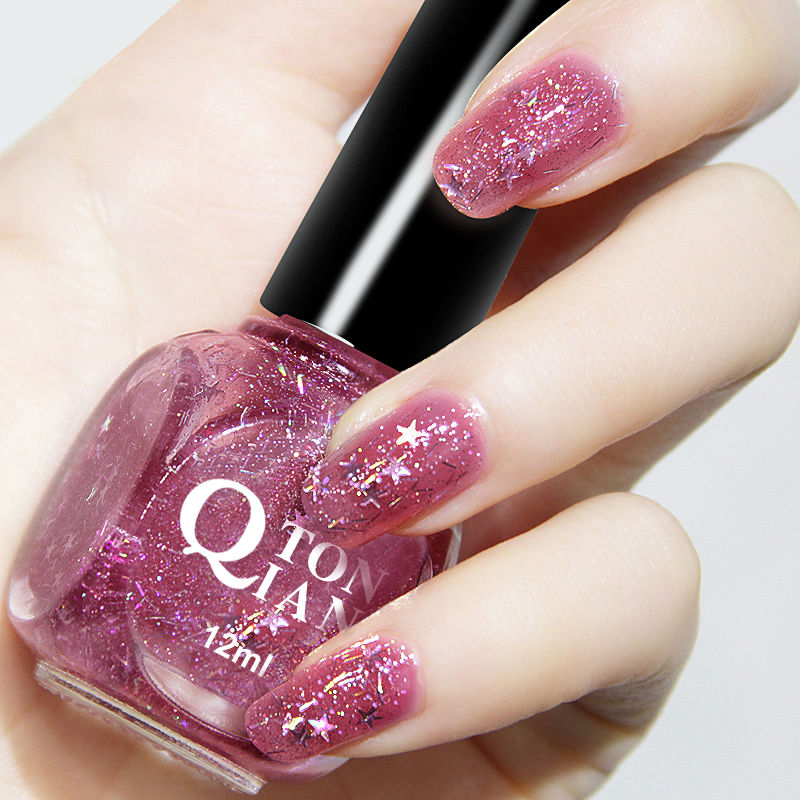 Nail polish, star shower, white manicure oil, no drying, quick drying set, durable nail polish, nail polish, summer oil.