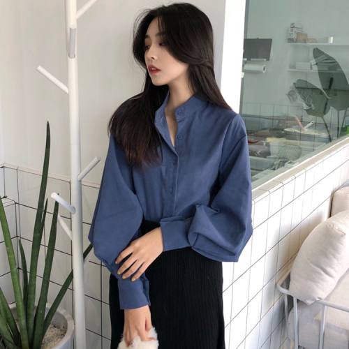 New Hong Kong chic retro shirt in the early autumn of 2018