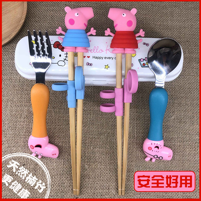 Children's chopsticks training chopsticks learning chopsticks 3-year-old children's 6-fork Spoon Set children's learning to eat baby chopsticks straightener
