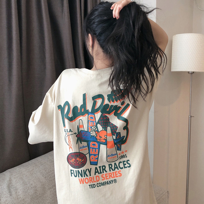 Harajuku style long T-shirt short sleeve design Female Minority summer 2021 new loose half sleeve top fashion