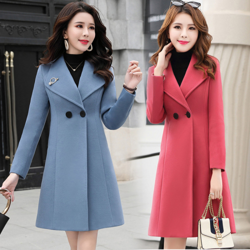 Manufacturer's longfengni woolen coat women's middle long Korean version autumn winter decoration body cloth coat