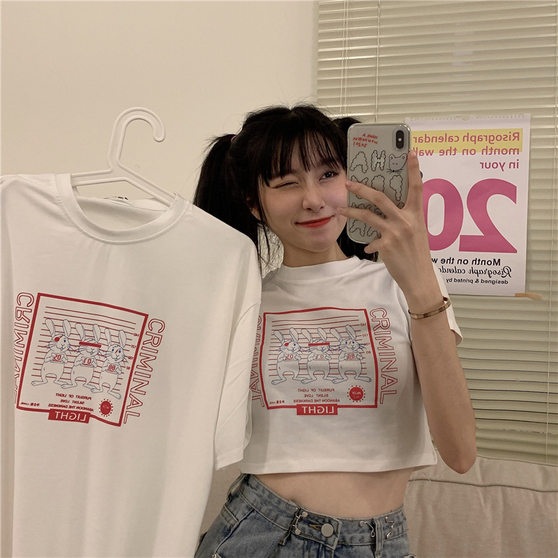 Short T-shirt women's new summer Korean design Short Sleeve student slim half sleeve top women's wear