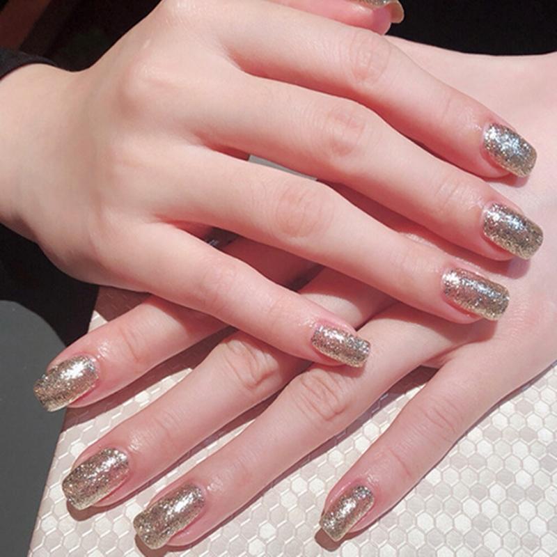 Little red book with net red manicure 2020 new champagne gold nail polish genuine glitter powder Sequin phototherapy glue