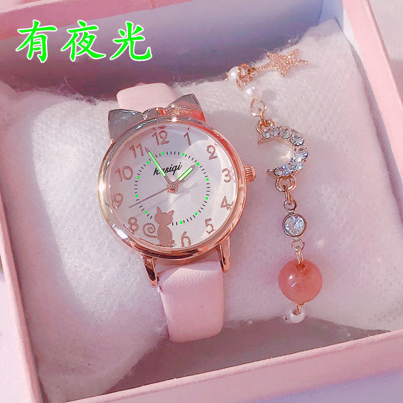 Children's watch waterproof and fall proof girls' Korean version lovely girls' pointer cartoon friends