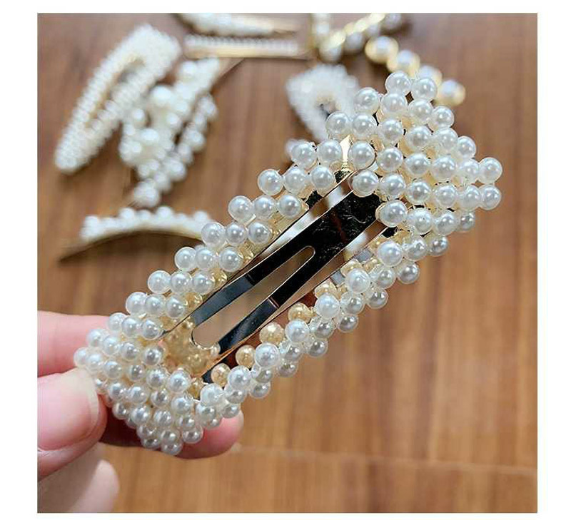 Korean ins net red hairpin one-word clip explosive pearl edge clip Adult Clip BB hairpin headdress independent packaging