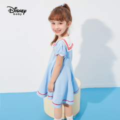 Disney children's girls' short sleeve dress 2021 summer new children's princess skirt baby academy skirt