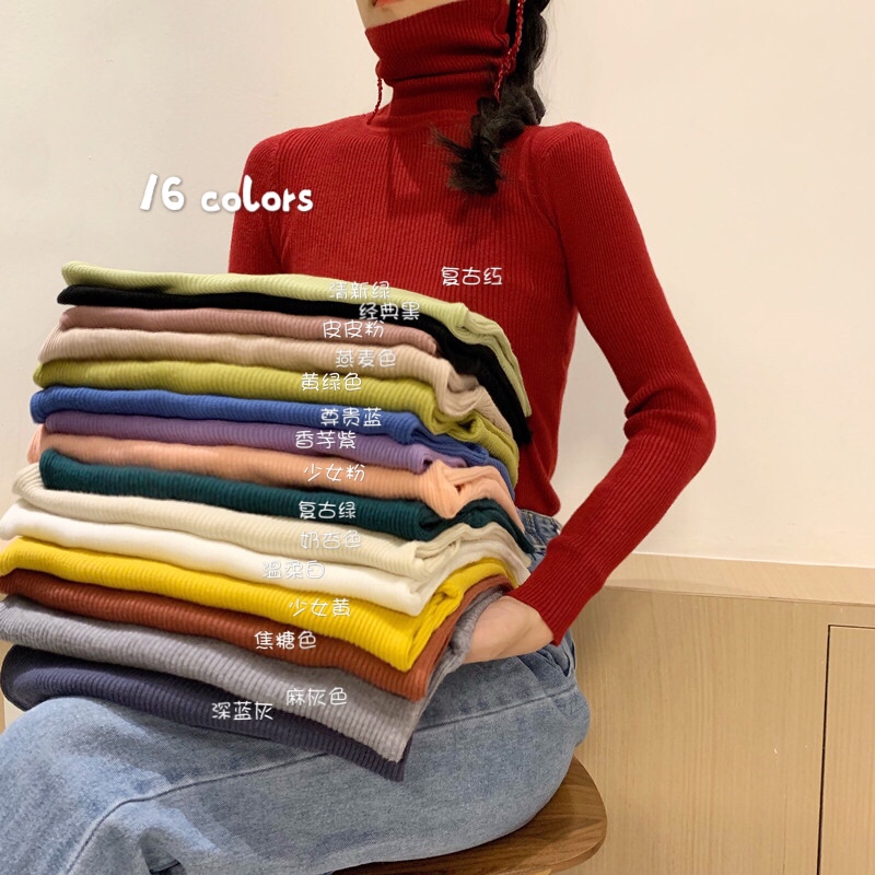 Real auction special price does not reduce warmth. New versatile high collar sweater bottomed Shirt Top slim fit autumn and winter long sleeve sweater
