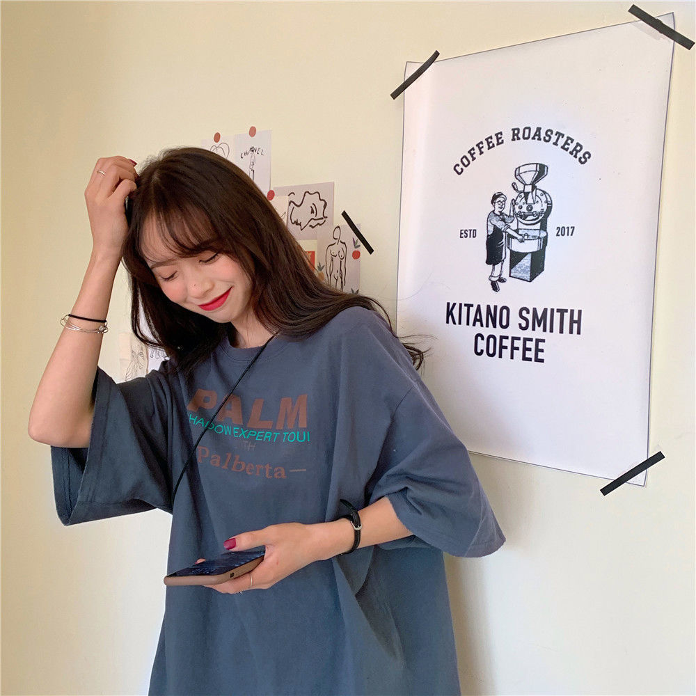 Short sleeve women's fashion new summer fashion brand T-shirt college style Student Korean loose version half sleeve T-shirt