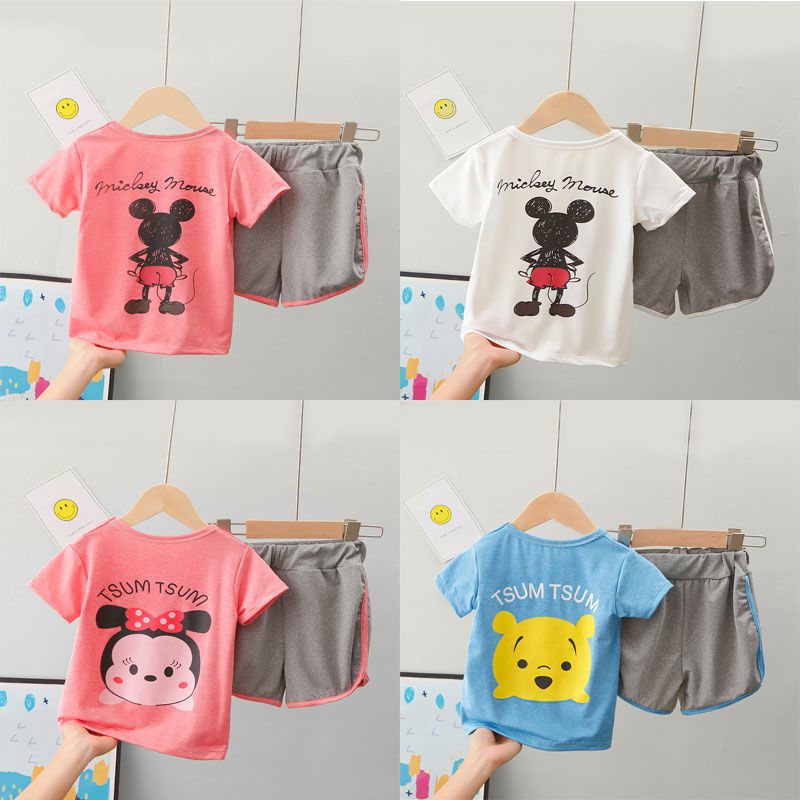 Baby summer short sleeve suit 2020 new boys and girls short sleeve two piece set