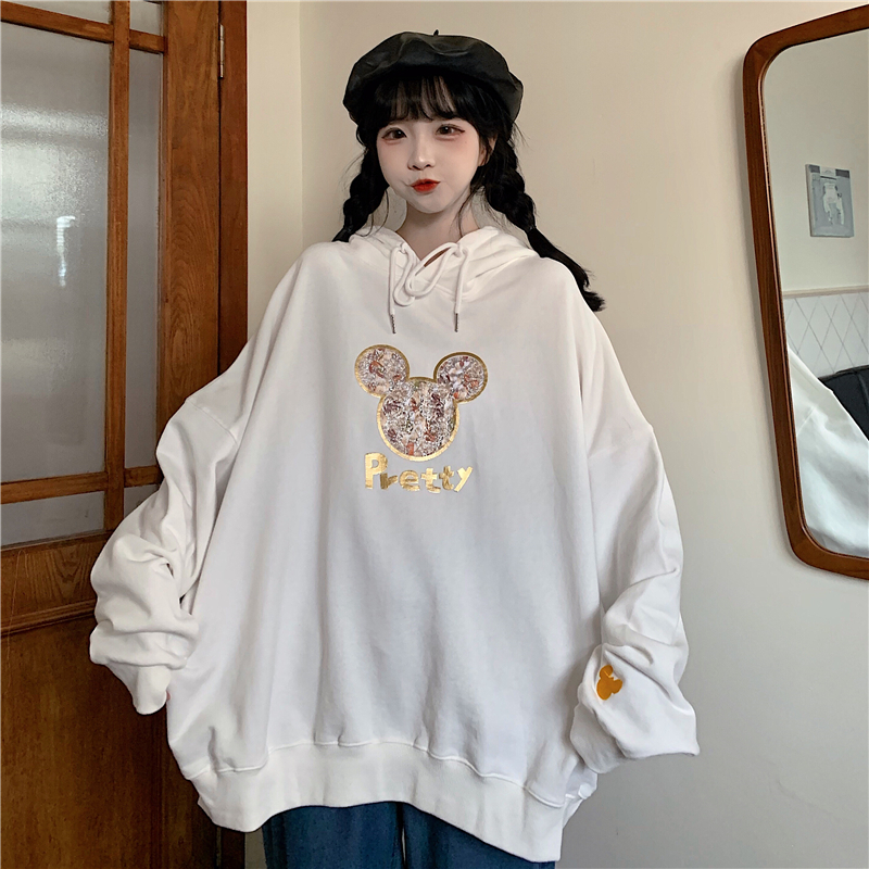 Gilded Mickey cartoon thin Hoodie