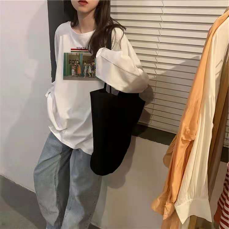 Net red antique long sleeve T-shirt women's Hong Kong Fashion Korean loose base shirt spring and Autumn