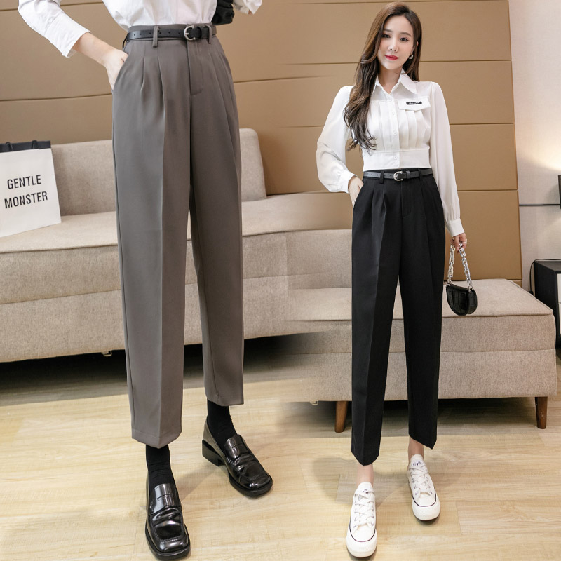 Actual shooting of cigarette tube pants women's autumn 2021 new 9-point Leggings suit casual pants women's high waist Harlan pants