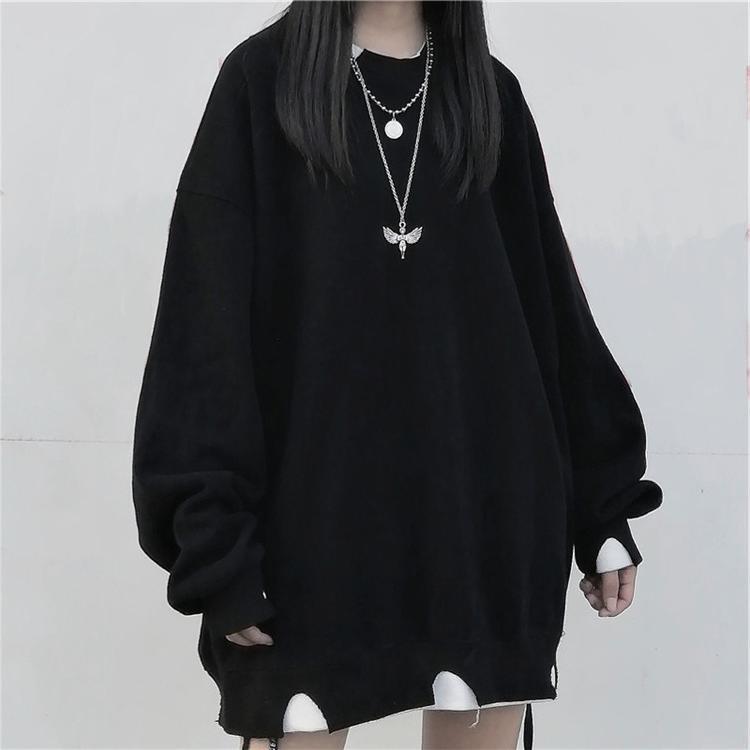Sweater Plush thickening autumn winter fat mm large women's 200kg Korean loose fake two-piece coat ins fashion coat