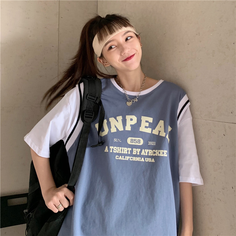 Real shooting video fake two basketball T-shirts summer loose short sleeve trendy half sleeve jerseys