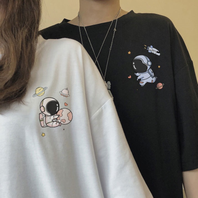 Net red lovers' T-shirt summer short sleeve ins niche design 2021 new trend loose half sleeve clothes