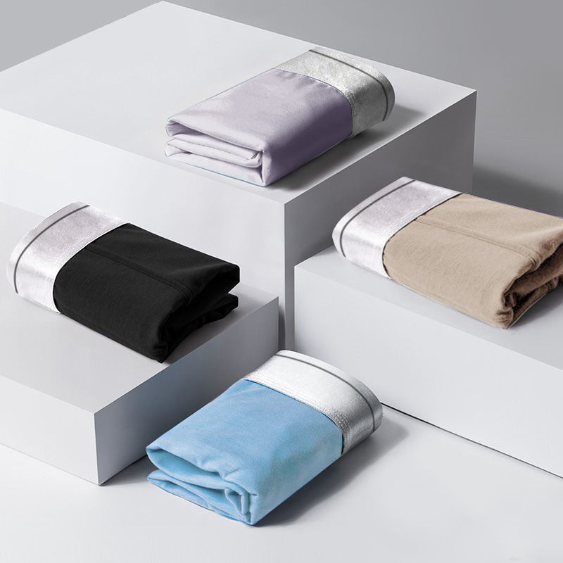 4 pairs of ice silk underpants, men's boxers, boys' simple four corners, breathable, modal students' youth pants
