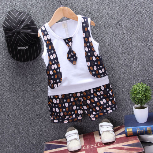 Boys' suit new Korean children's clothes handsome boys' clothes summer short sleeve children's 0-4 years old men's summer fashion