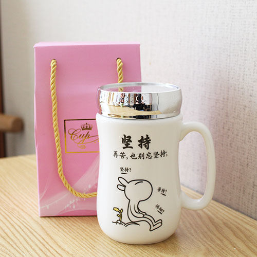 Custom made cartoon ceramic cup office Cup Mug with cover mirror tea water cup coffee cup milk cup gift cup