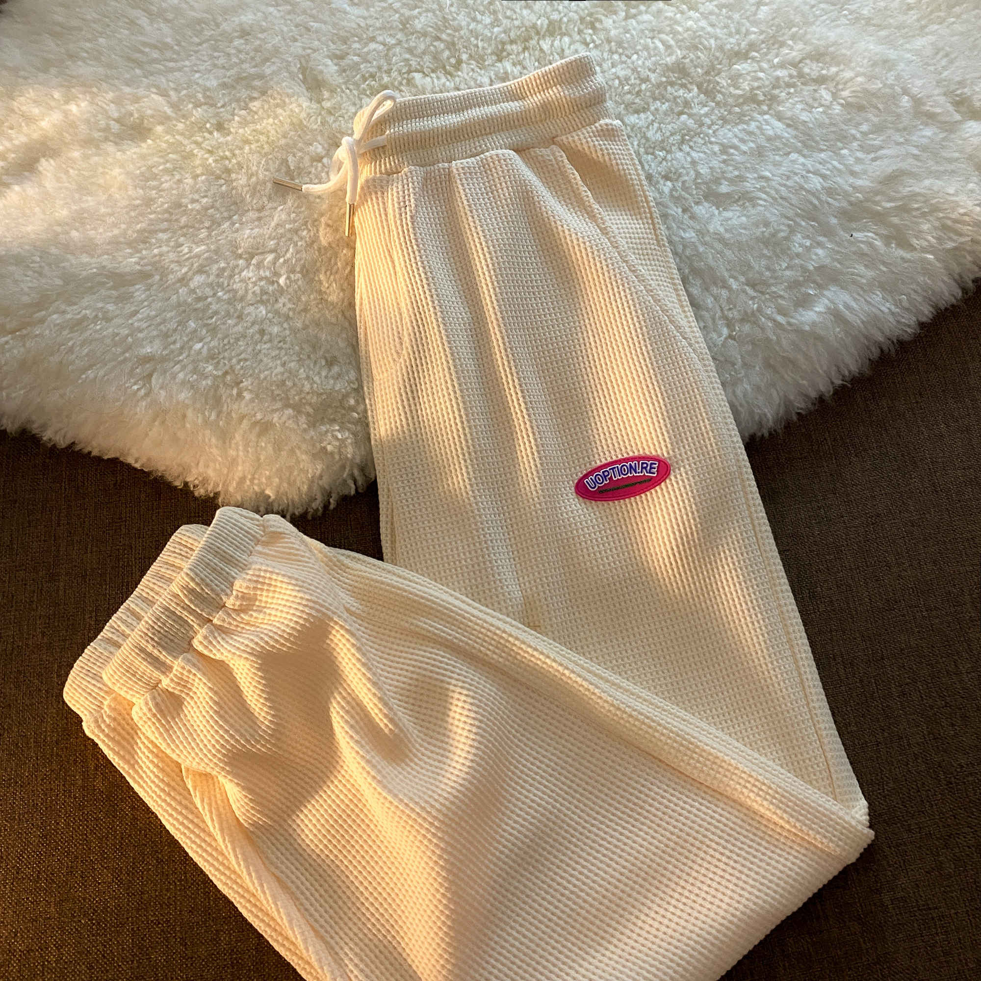 Nersum Japanese lazy style plaid pants Leggings casual pants sweet and spicy girl jazz dance waffle guard pants
