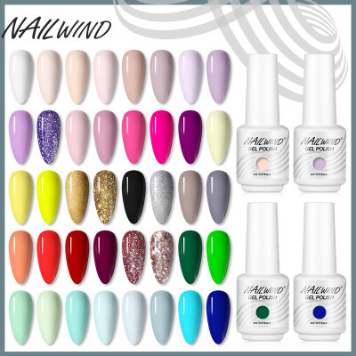 Nailwind new mixed nail polish 8ML cylinder glass bottle, manicure oil gel UV curing adhesive