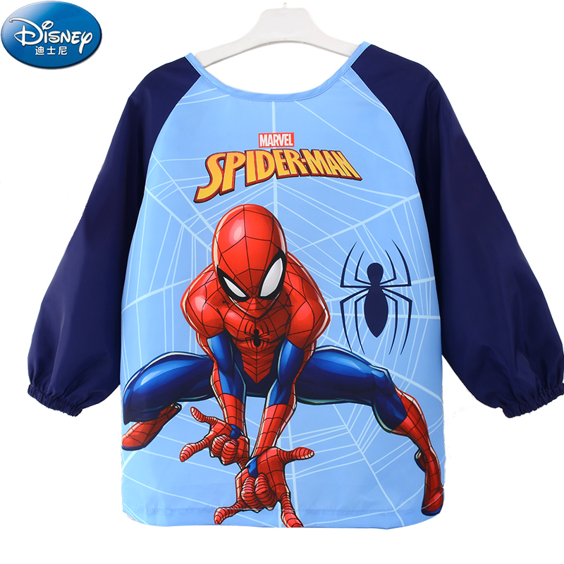 Disney children's smock long sleeve waterproof and dirt proof baby eating Bib painting apron washable reverse dressing autumn