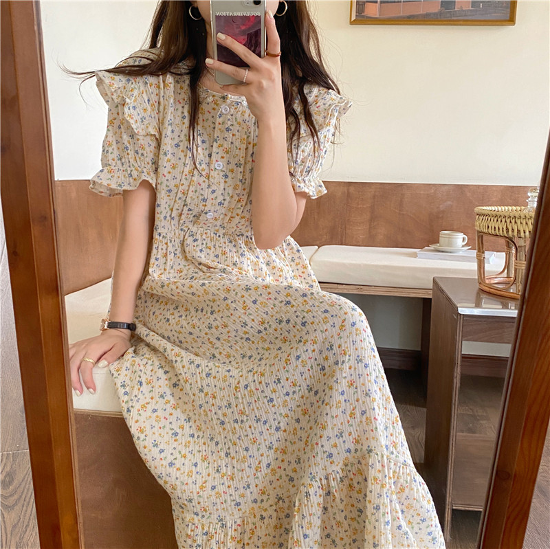 Real shooting and real price summer new Korean holiday style small flower dress, nightdress, home clothes can be worn out