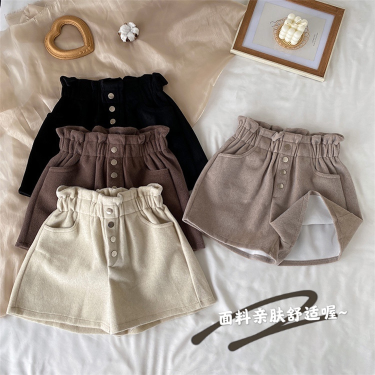 Real shooting Korean version 2020 new high waist versatile thin thickened Nizi A-shaped wide leg shorts in fashion