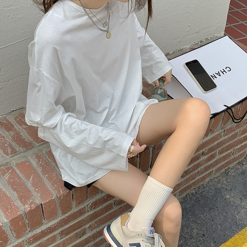 Real shot spring and summer Korean new design sense sleeve detachable casual loose T-shirt real price