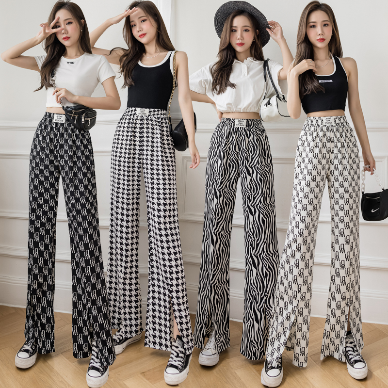 Real photo: Women's wide leg pants with high waist and drooping feeling