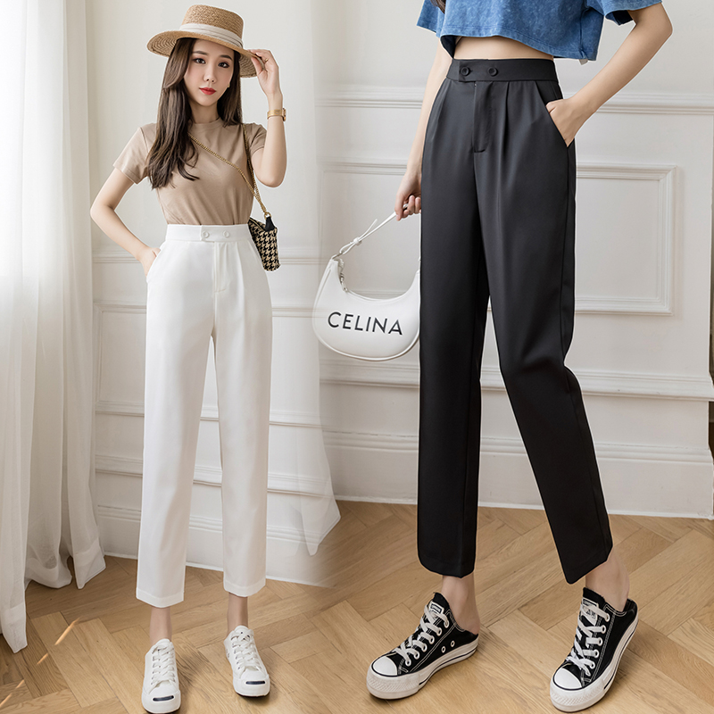 Photo of thin ice silk suit pants for women in summer 2021