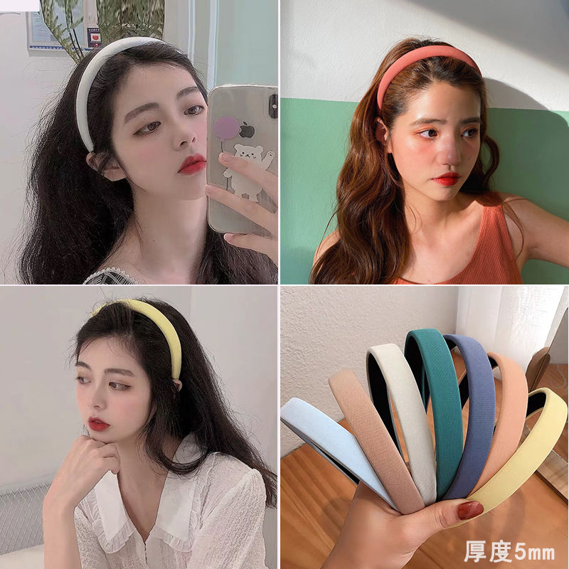 Korean ins new headband anti-skid simple net red small fresh hair band wash face hairpin hair hole wide edge women's Korean version